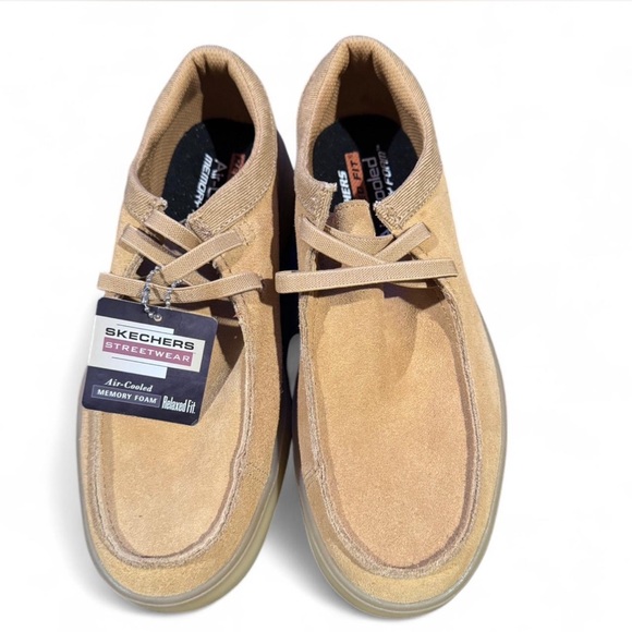 Skechers Tan Sneakers with Suede Finish and Moc-Toe Design - Picture 2 of 7